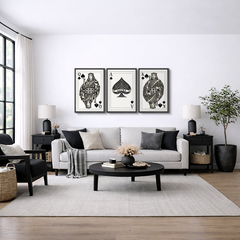 Reproduction de giclée sur toile encadrée 3 pièces, H 24 po x l 48 po x P 1,5 po, Cadre naturel