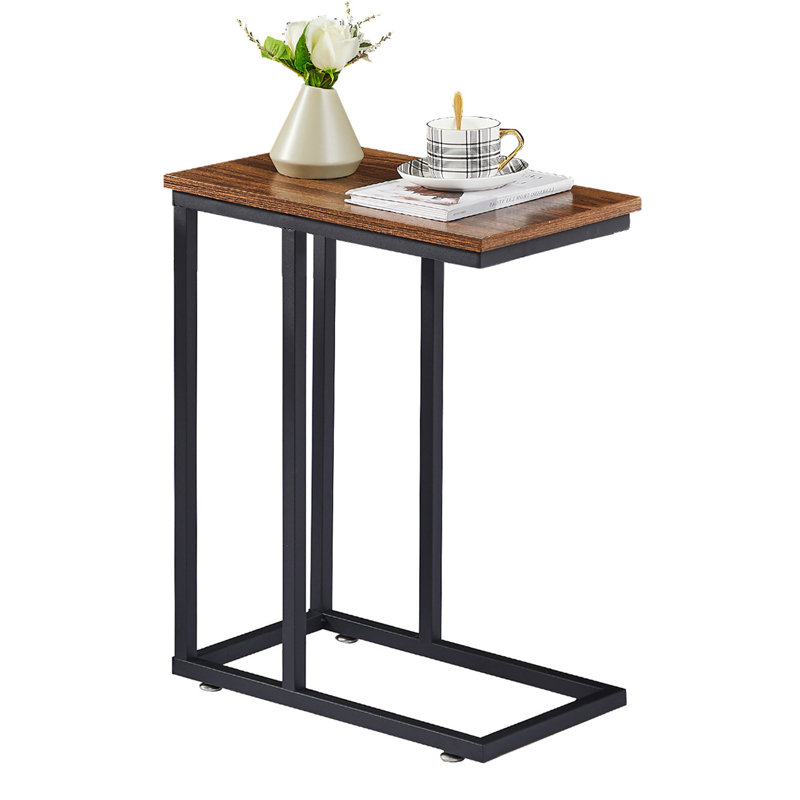 Camillie 24'' Tall C Table End Table, Brown Top/Brown Base
