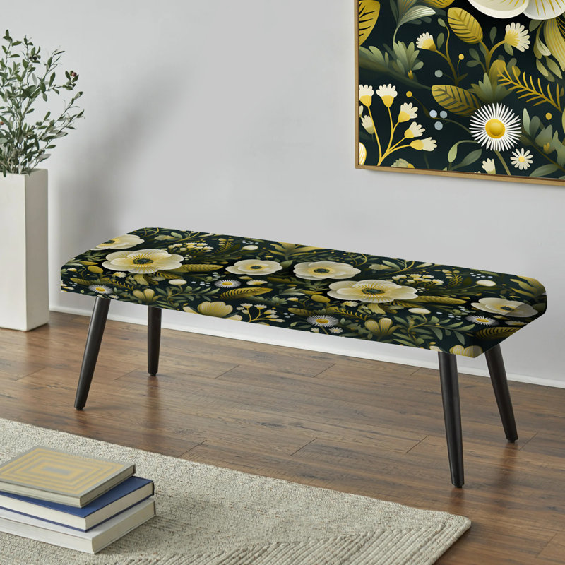 Classic Classic Harmony Bouquet - Banc rembourré floral noir