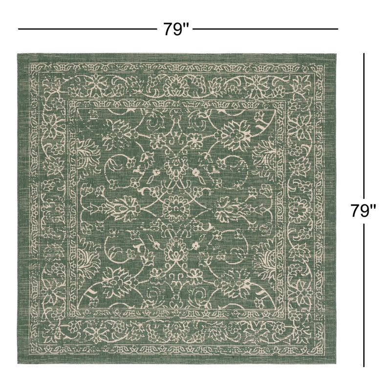 Tapis d'intérieur / extérieur tissé à la machine Inola , Carré 6 pi 7 po