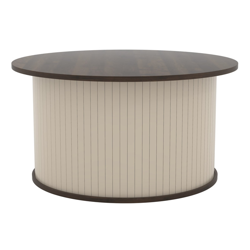 Flutoria Drum Coffee Table, Royal Walnut