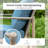 Vintage Wicker Outdoor Patio Furniture Set with Blue Cushions & Coffee Table