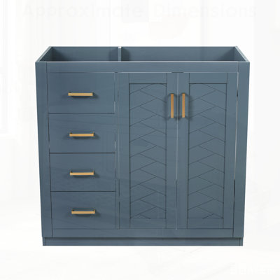 Freestanding Bathroom Vanity with Solid Wood Frame, 3 Drawers & Soft Closing Doors for Ample Storage and Elegant Design