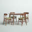 Caveney Wood Rectangle Dining Set, Walnut Brown-70096450-20600699