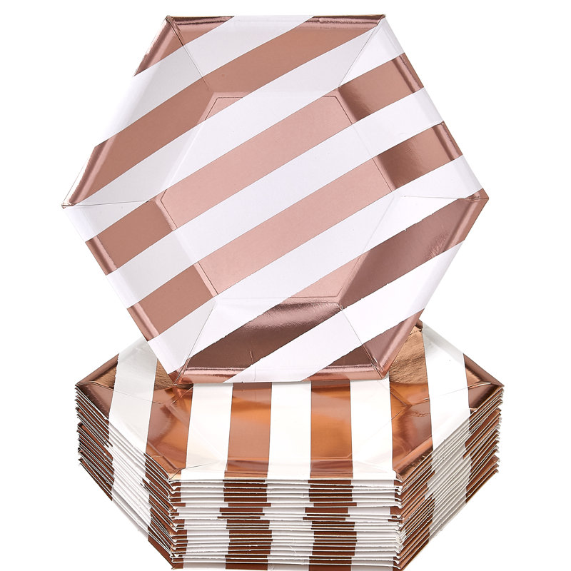 Plaque hors-d’œuvres jetable à papier lourd poids, Rose