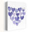 Purple Watercolor Hearts Abstract Delicate Romantic Lavender Violet Wall Art Print 1 Piece Wrapped Canvas Wall Art-497156150