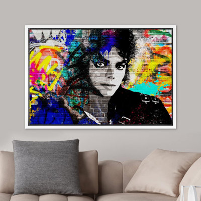 «King of Pop Singer Graffiti Street Art Portrait Celebrities & Hollywood», impression sur toile