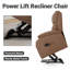 Fauteuil inclinable Power Lift avec poche latérale en tissu résistant aux rayures et à la chaleur pour massage-124571659