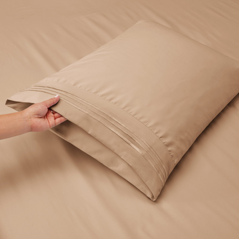 Microfiber Sheet Set, Taupe, Queen Sheet Set + 1 Fitted Sheet + 4 Pillowcases