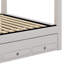 Lit plateforme à baldaquin avec lit gigogne et 3 tiroirs de rangement, lit tapissier moderne