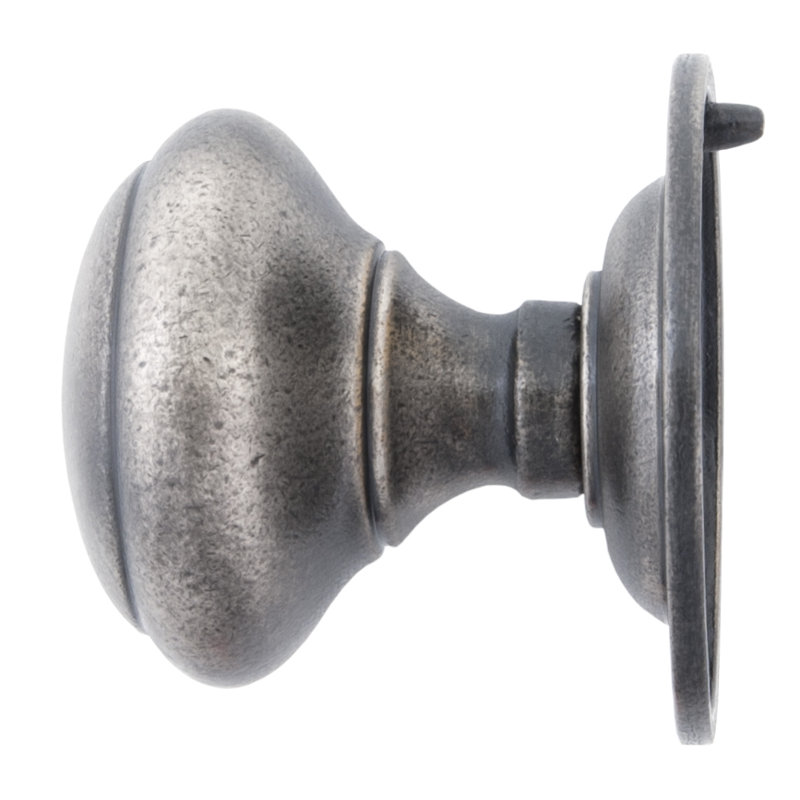 Round Centre Door Knob, Antique Pewter