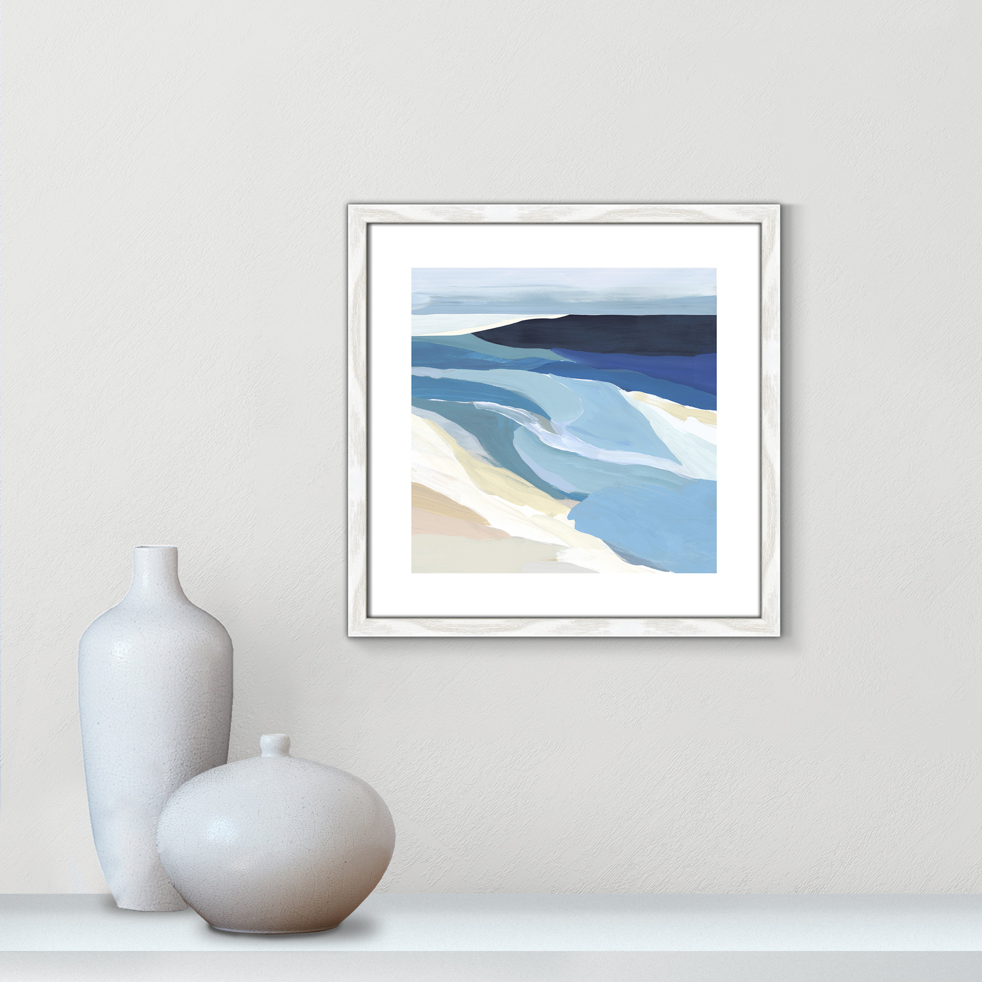 Graham Lake I by Isabelle Z, Picture Framed Paper, 18.25" H x 18.25" W, White Wood