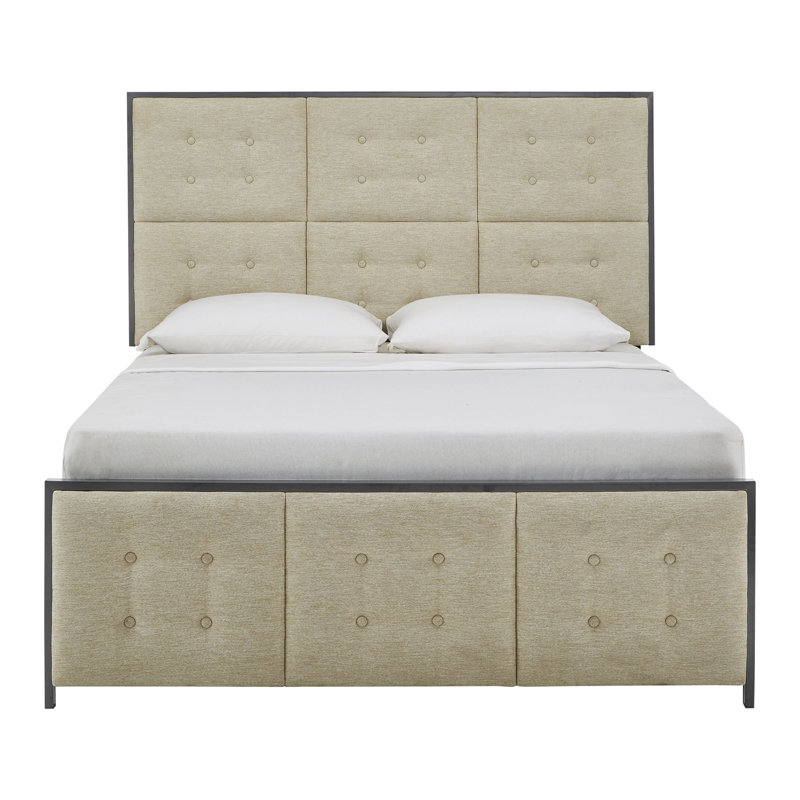 Upholstered Metal Bed, Queen