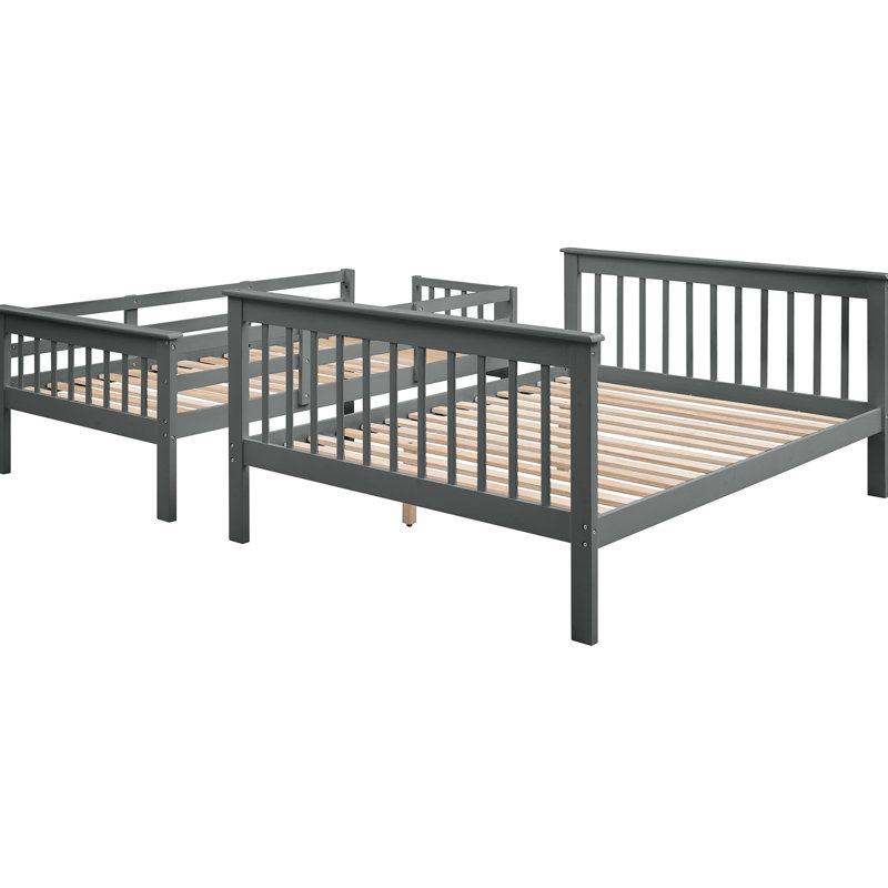 Lit superposé simple avec rangement Stairway, gris - Meuble de rangement polyvalent et moderne pour chambre à coucher, Gris