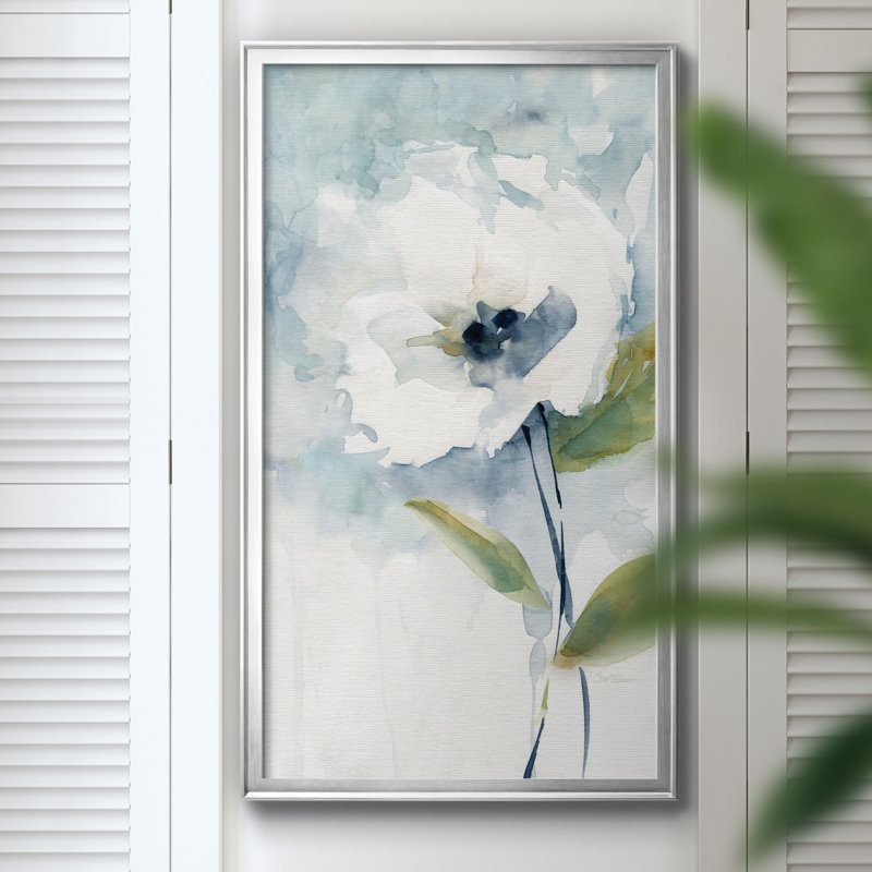 «Kiss of Summer II», peinture sur toile encadrée, H 22,5 po x l 42,5 po x P 1,5 po, Cadre argenté