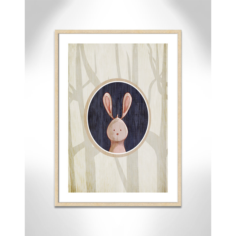 «Juvenile Forest Animals», impression sur papier, H 34,5 po x l 24,5 po x P 1,18 po, Encadré de boîte beige