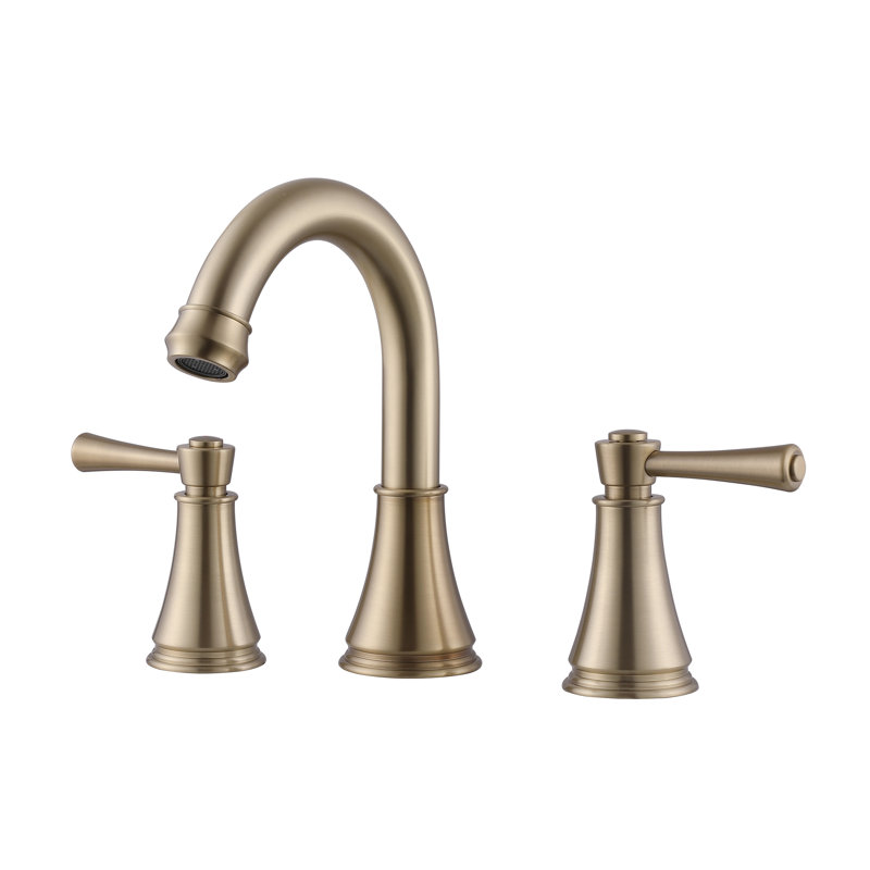 Widespread 2-handle Bathroom Faucet, Brushed Gold