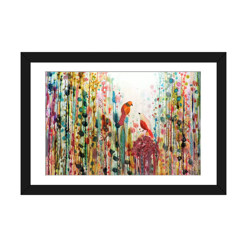 «La Romance», reproduction sur toile, Papier d'art encadré noir, H 24 po x l 32 po x P 1 po