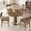 Table de salle à manger ronde en bois massif noyer-778253060
