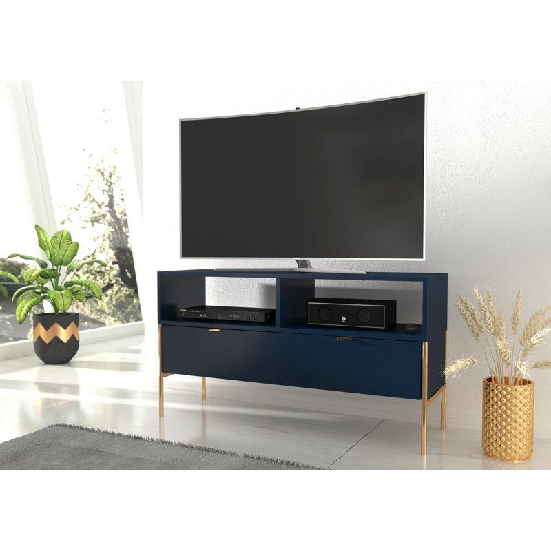 Agosto TV Stand for TVs up to 50", Navy Blue