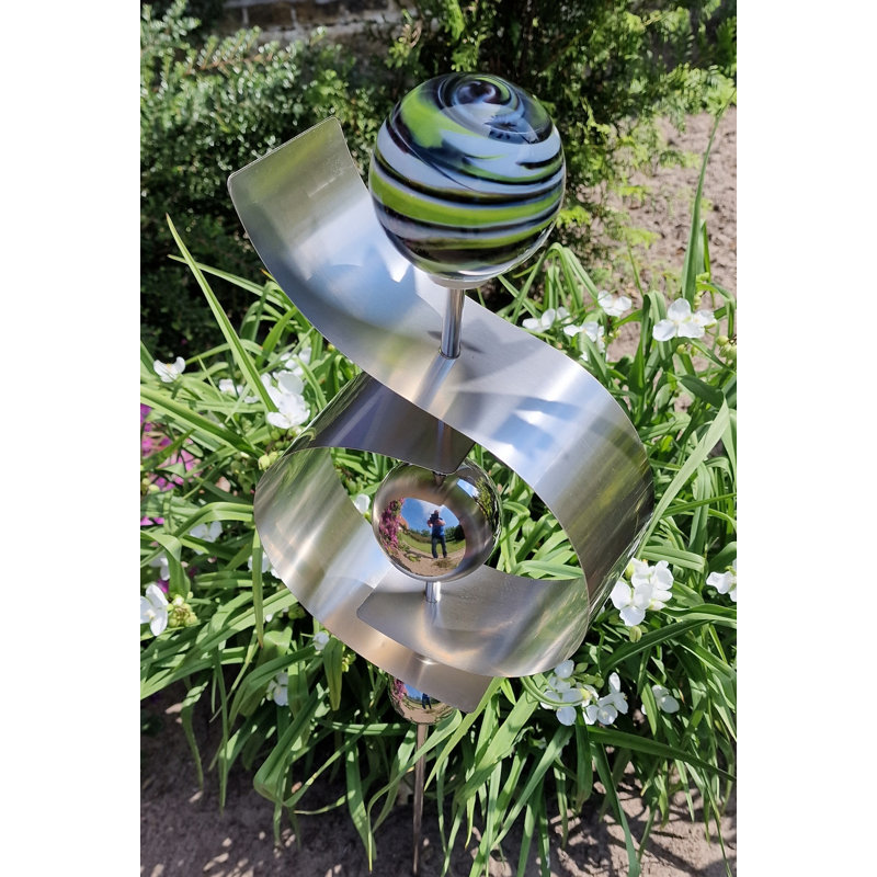 Rufous Metal Abstract Gazing Ball