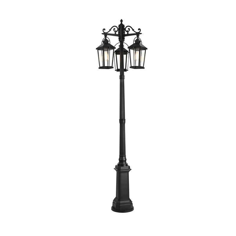Allyiah 84 inch Outdoor Post light with pole in Black