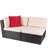 51'' Wide Wicker Patio Sofa with Cushions-1960909033