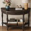 Console demi-lune en bois massif avec tiroir et tablette-1361520907-1361520912-1361520916
