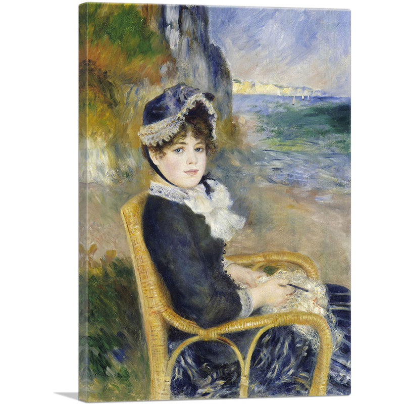«By the Seashore 1883» par Pierre-Auguste Renoir, reproduction d'art sur toile tendue, H 18 po x l 12 po x 1,5 po