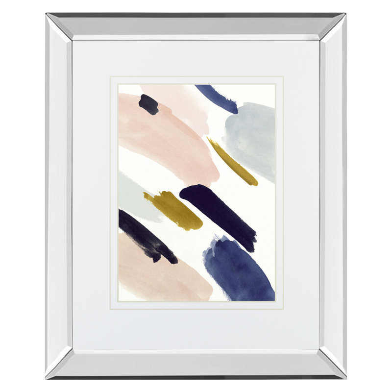 Brushmarks I Wall Art - 34" x 40" - Mirrored Frame