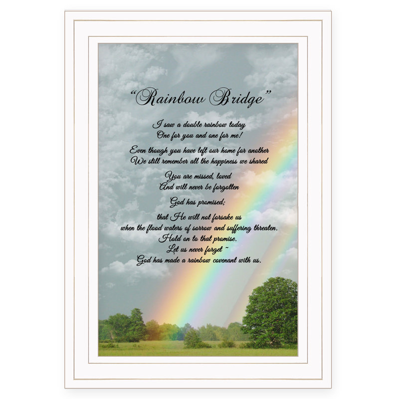 Rainbow Bridge Framed Wall Art for Living Room, Home Wall Décor, White/Gold Framed