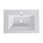 Lavabo vasque de salle de bain en résine blanc brillant 30 pouces, lavabo rectangulaire compact