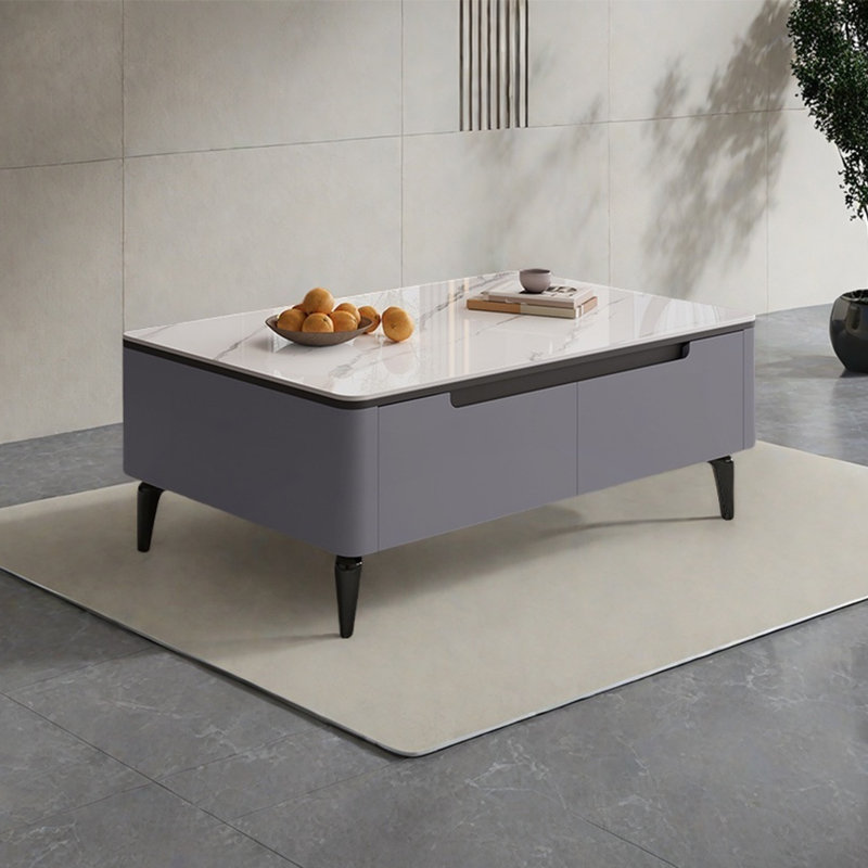 Table basse Cream Wind, H 15,7 po x L 51,2 po x l 27,6 po, Noir/gris