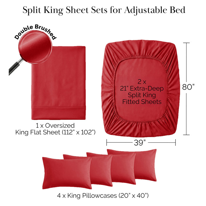 Vilano Springs Extra Deep Pocket Sheet Set, 6-Piece Ultra Soft Microfiber Sheets and Pillow Cases, Wrinkle Resistant, Easy Care