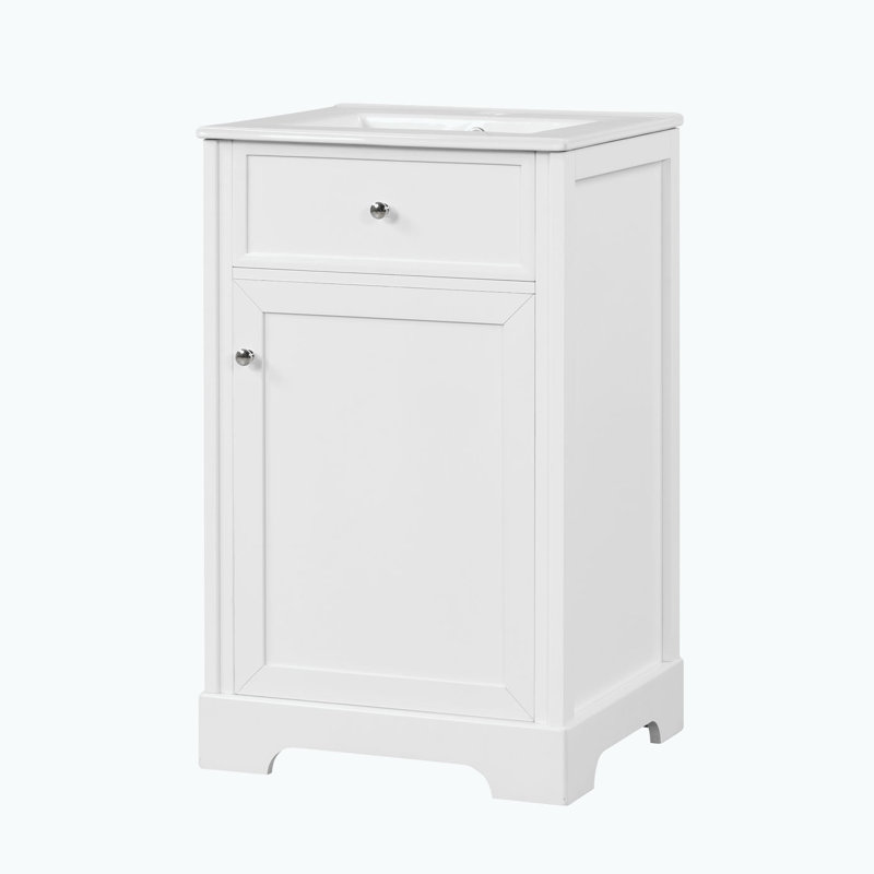 Meuble-lavabo avec lavabo pour la salle de bain, Blanc