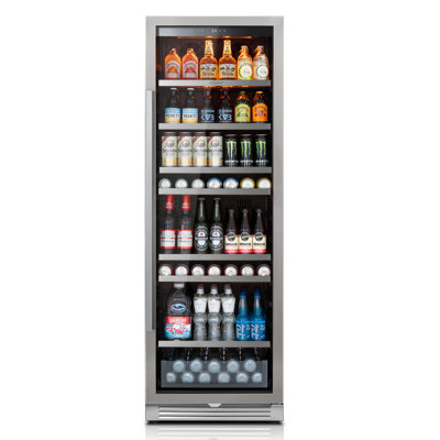 428L Right Swing Door Beverage Refrigerators & Coolers with Quiet Inverter System, UV-Resistant Glass and Tri-Color LED Display