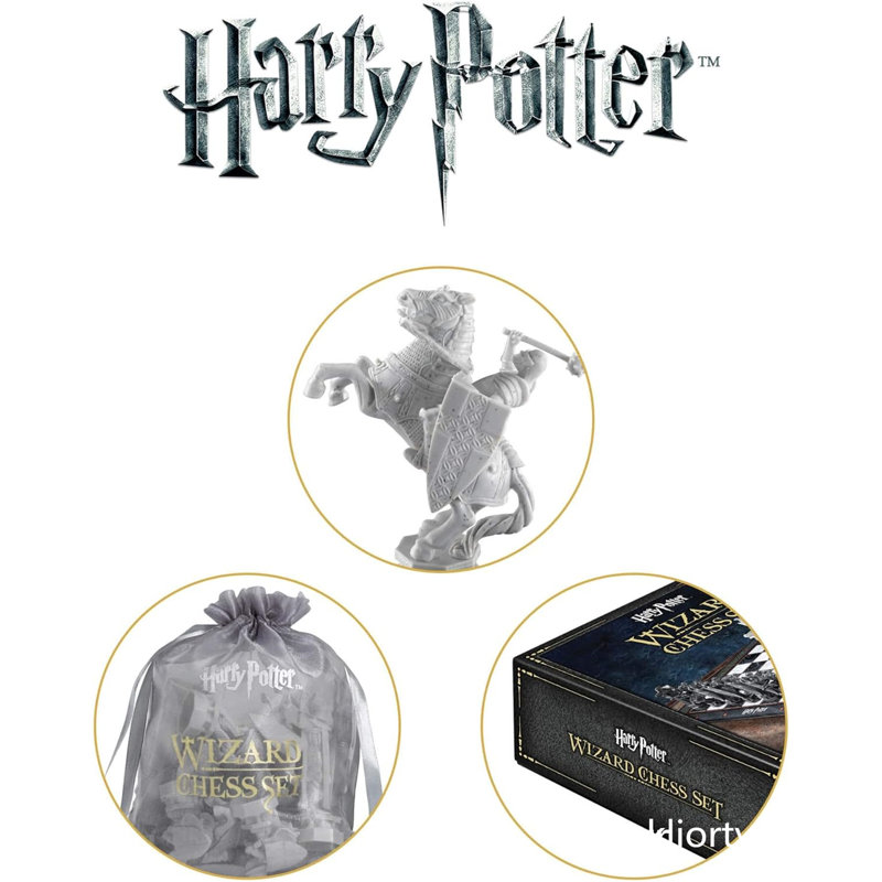 Harry Potter Wizard Chess Set with Black and White Square Board