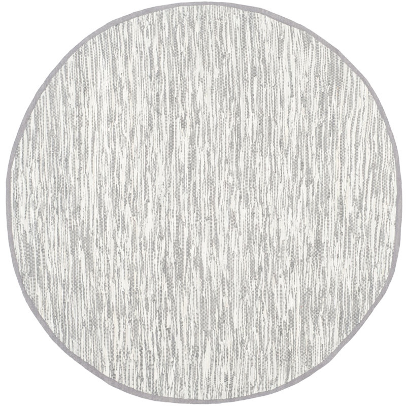 Utica Hand Woven Cotton Ikat Rug, Round 4'