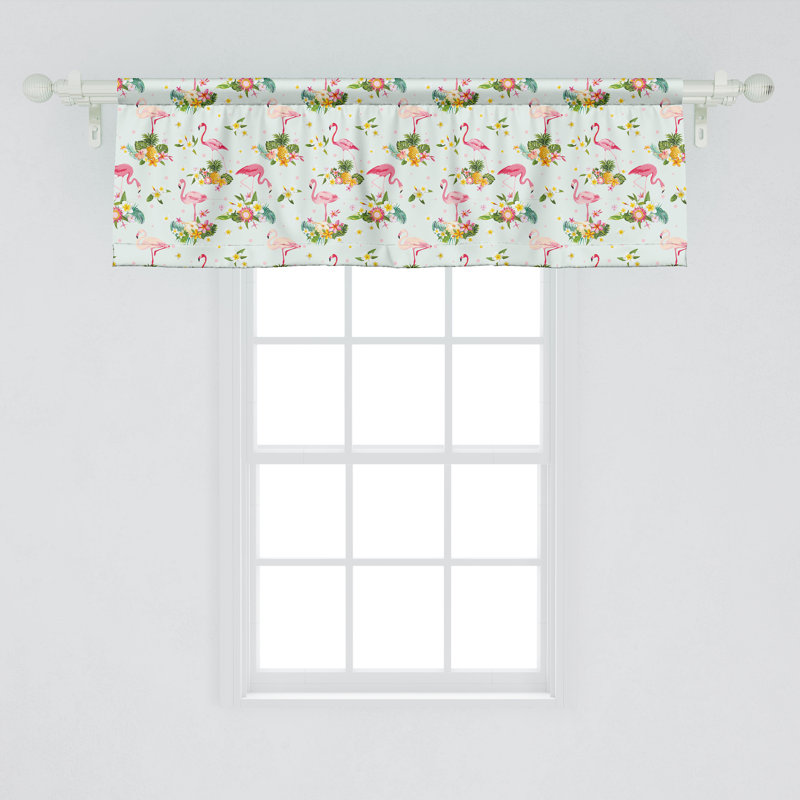 Ambesonne Flamingo Valance Pack of 2 Fresh Flora Pineapples, 54" W x 18" L