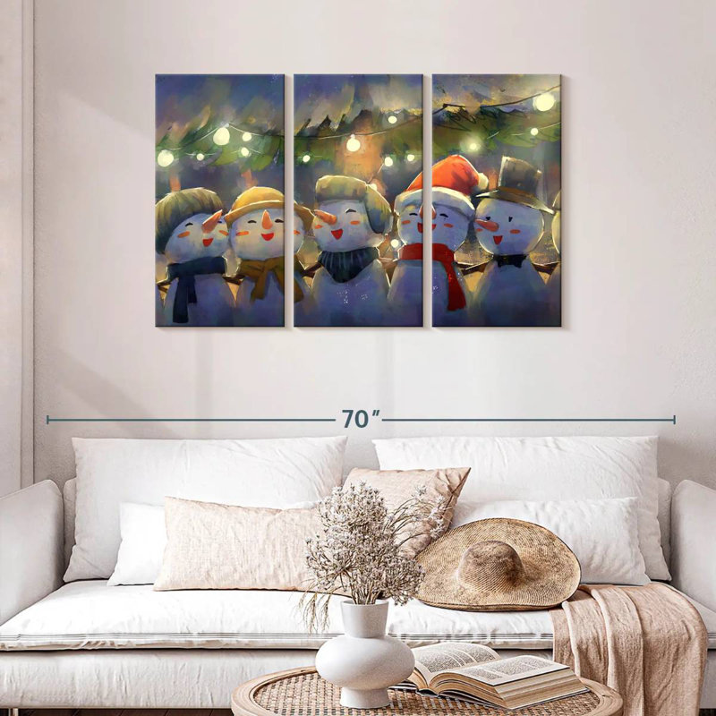 Bonhommes de neige de Noël Lelend, H 28 po x l 45 po