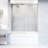 Houston 56-60" W x 66" H Double Sliding Frameless Tub Door with 3/8" Clear Glass-77317525