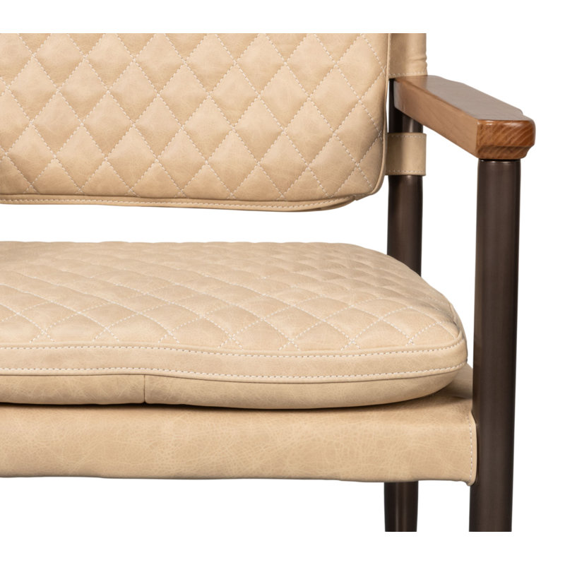 The Harley Leather Arm Chair, Cappuccino White