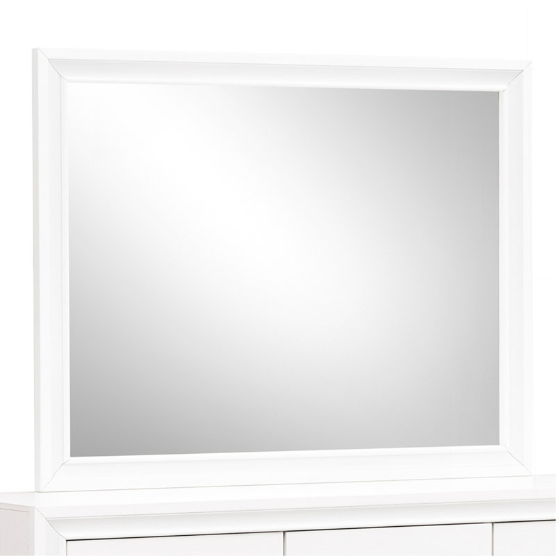 Miroir moderne blanc, Blanc, 37 po x 46 po