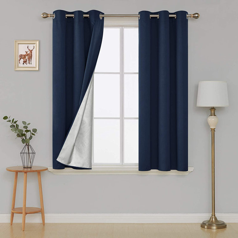 Centerview Blackout Curtains / Drapes Pair, 42" W x 63" L, Navy Blue