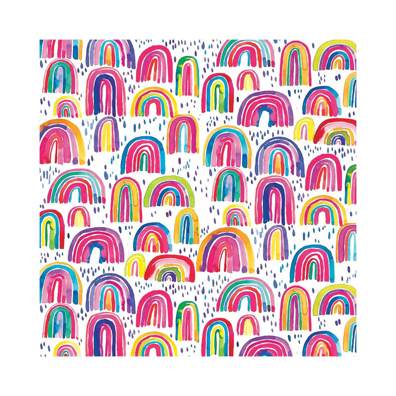 Cute Colourful Rainbows by Ninola Design - Wrapped Canvas Painting, 45.72 cm H x 45.72 cm W