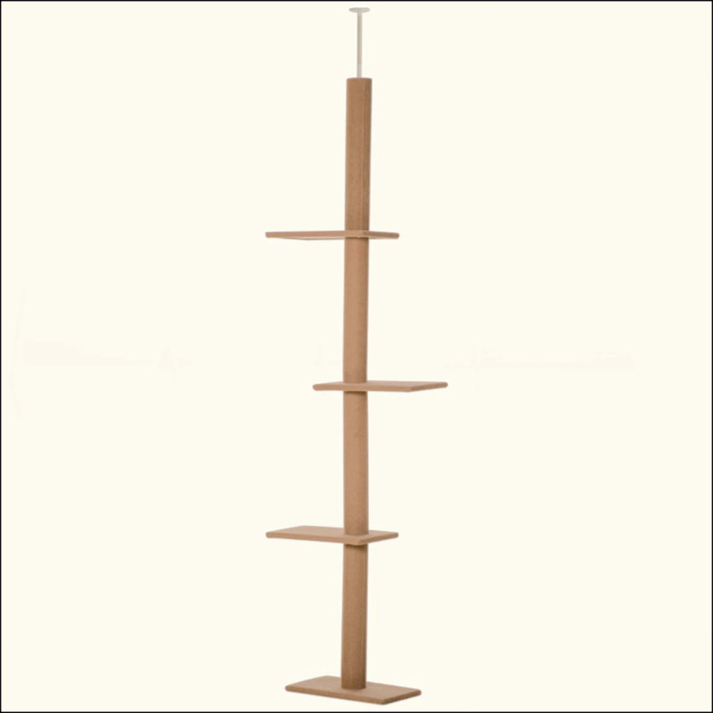 Arbre à chat, centre d'activités pour arbre à chat, 89.8"H x 17"W x 10.8"L, Brun