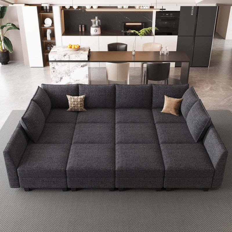 Uthyr Chenille Oversized King Sofa Bed Storage Sleeper Convertible U Shaped L Shaped Couch Modular Sectional Sofa With Detachable Washable Cushion
