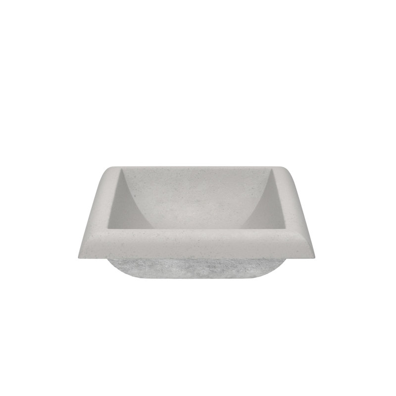 Lavabo de salle de bain rectangulaire encastré à la main NativeStone, Cendré