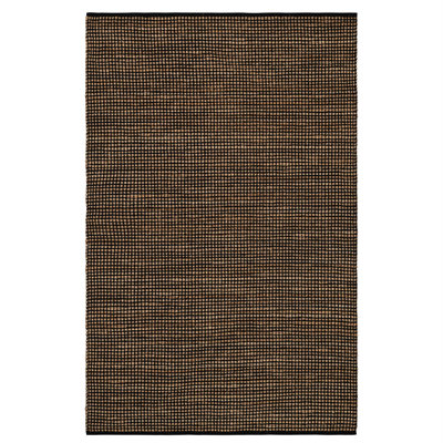 Gravel Black/Natural Handwoven Jute Rug