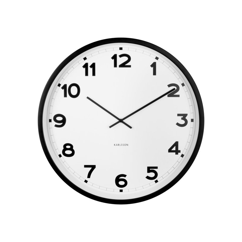 Metal Wall Clock, White, 30cm H x 30cm W x 5cm D